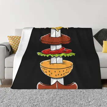 Одеяло для еды Фланелевый Меч Бургер Уютное Мягкое флисовое покрывало на кровать