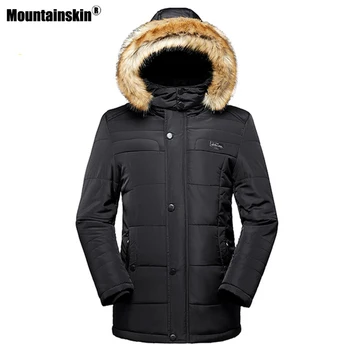 Мужские куртки с подогревом Mountainskin, зимняя толстая теплая куртка с умным термостатом, модное ветрозащитное пальто с капюшоном с USB-подогревом, мужское MT071