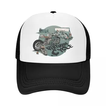 Бейсбольная кепка Virtuous Cycle Artwork, сетчатая кепка для любителей мотоциклов, мужские и женские Стильные кепки для дальнобойщиков, регулируемые кепки с козырьком
