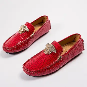 Qmaigie/ Мужские модельные туфли, мужские красные туфли, лоферы, итальянская повседневная кожаная модная роскошная брендовая летняя стильная мужская свадебная обувь