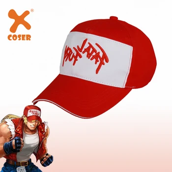 Бейсбольная кепка XCOSER The King of Fighters, производная от Терри Богарда, красно-белая шляпа, аксессуар из аниме для косплея, Рождественский подарок